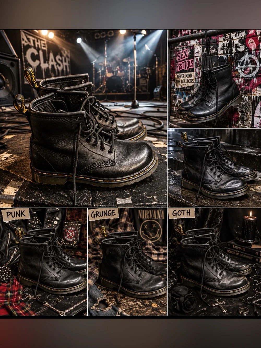 Black Leather Combat Boots - Lace-Up/ side zip toddler boots size 9
